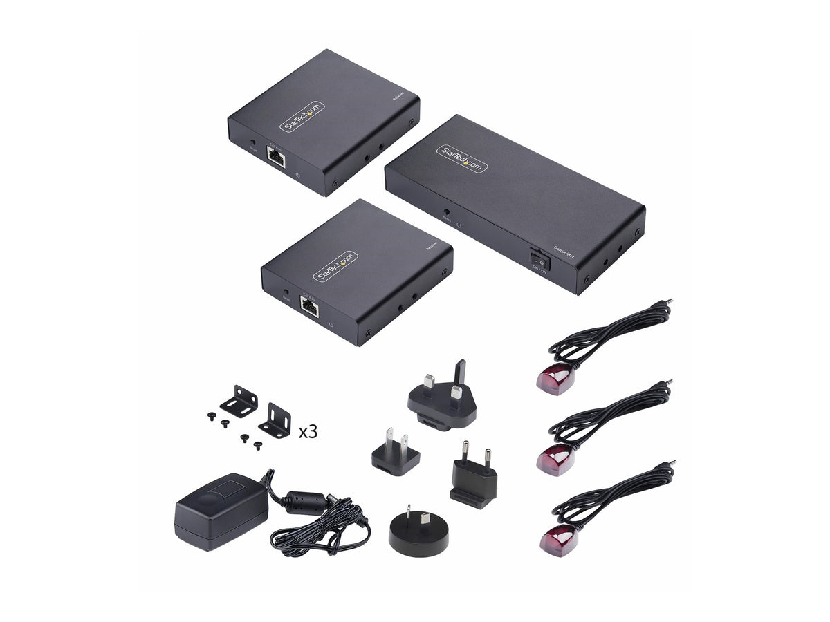 STARTECH.COM 2-Port HDMI Extender und Splitter uber CAT6 4K 60Hz bis 70m Länge 1x2 HDMI uber Netzwerkkabel-LAN Kabel Verteilerkit