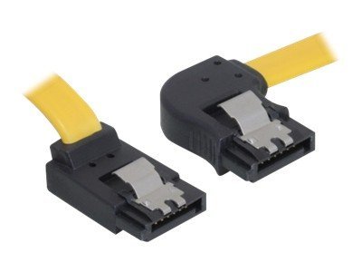DELOCK Kabel SATA 30cm gelb re/ob Metall - Vorderansicht