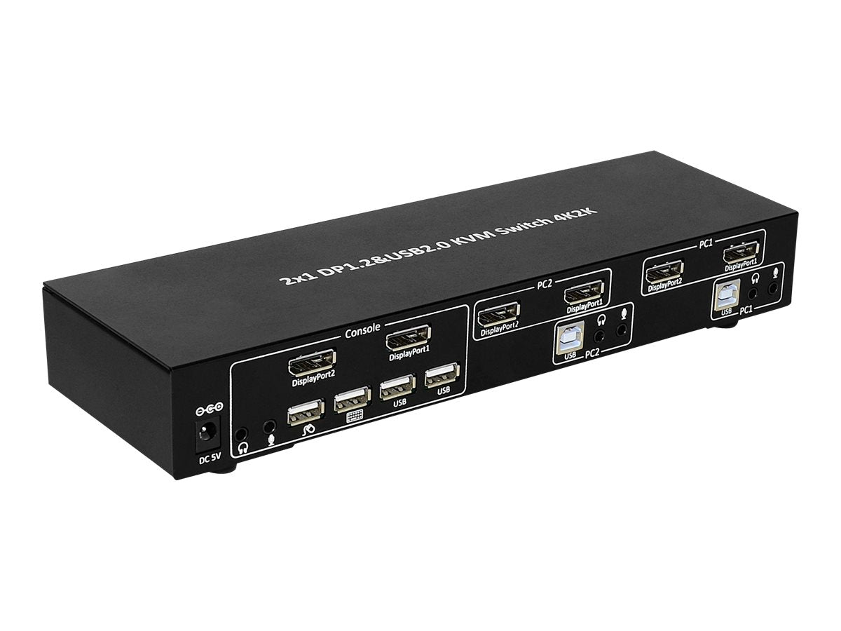 TECHLY KVM Switch Display Port 1.2 2-Port Dual-View Verpackung