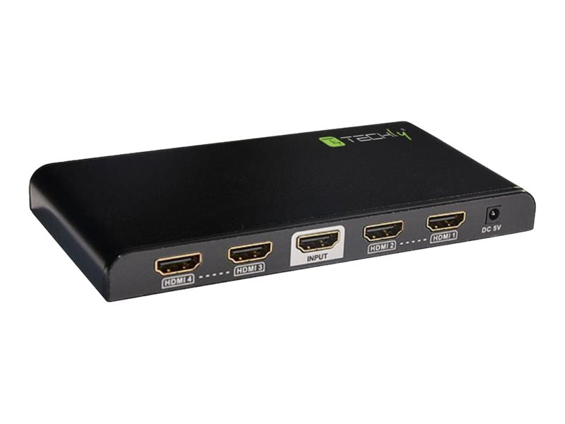 TECHLY HDMI2.0 Splitter Schwarz Vorderansicht