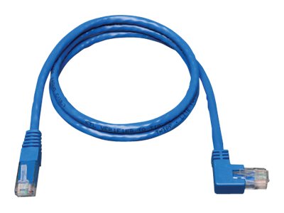EATON TRIPPLITE Right-Angle Cat6 Gigabit Molded UTP Ethernet Cable RJ45 Right-Angle M to RJ45m Blue 3 ft. 0