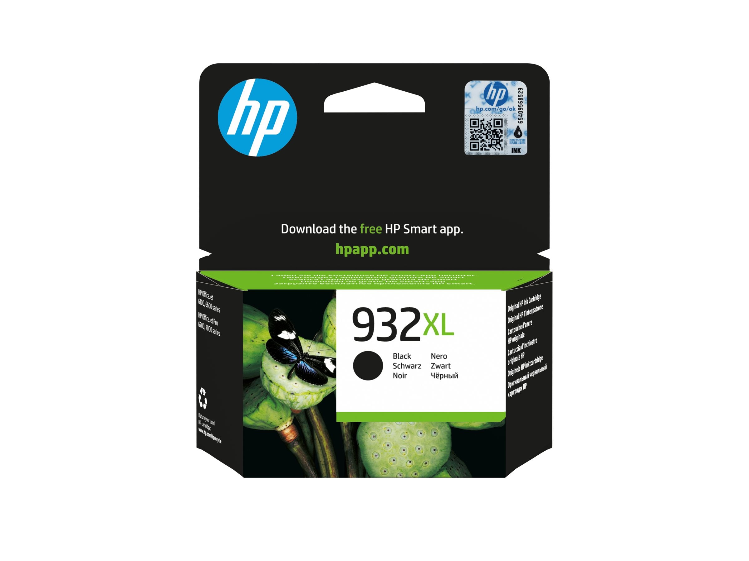 HP 932XL original Tintenpatrone CN053AE BGX schwarz Vorderansicht