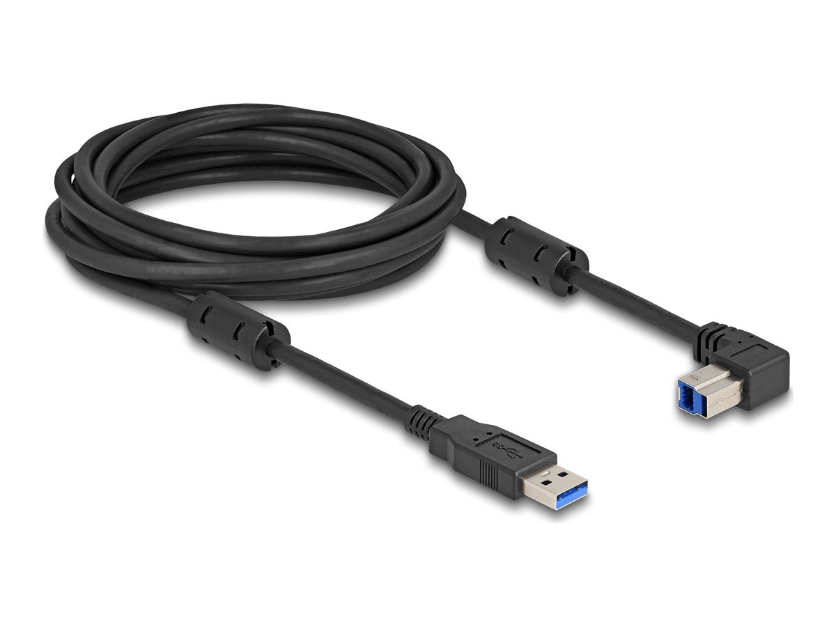 DELOCK USB 5 Gbps Kabel Typ-A Stecker zu Typ-B Stecker 90 unten gewinkelt 5m - Vorderansicht