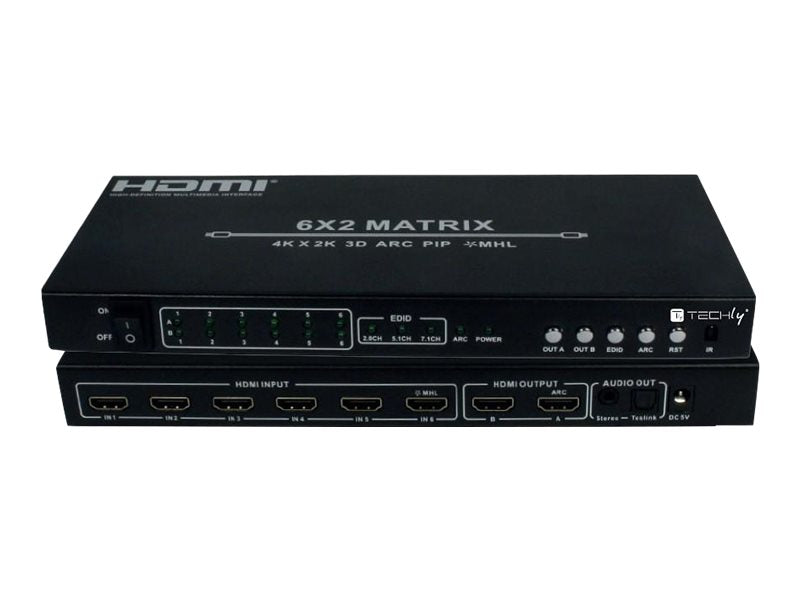 TECHLY HDMI Matrix Switch 6xIN 2xOUT 4K UHD 3D Verpackung