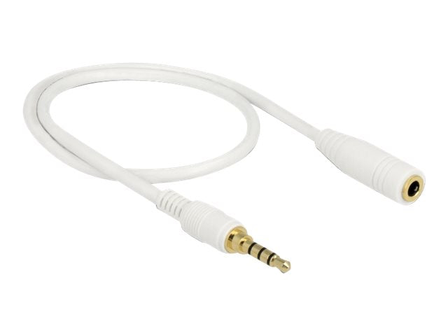 DELOCK Klinkenverlängerungskabel 3,5 mm 4 Pin Stecker zu Buchse 0,5 m - Vorderansicht