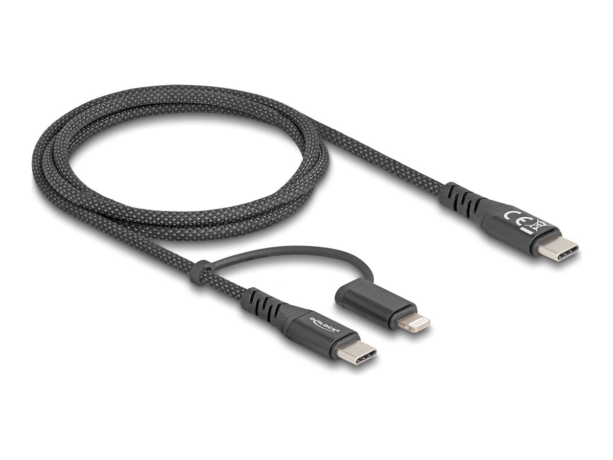 DELOCK USB Kabel 2 in 1 USB Type-C zu USB Type-C / Lightning Vorderansicht