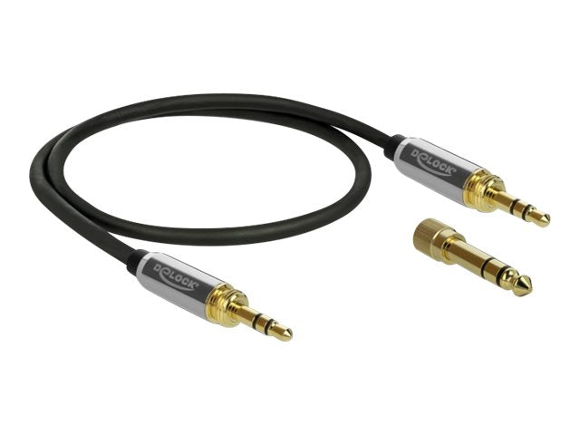 DELOCK Klinkenkabel 3,5 mm 3 Pin Stecker zu Stecker Vorderansicht