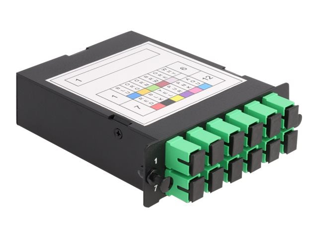 DELOCK LWL HD High Density Kassette MPO Stecker zu 12 x SC Simplex Buchse Vorderansicht