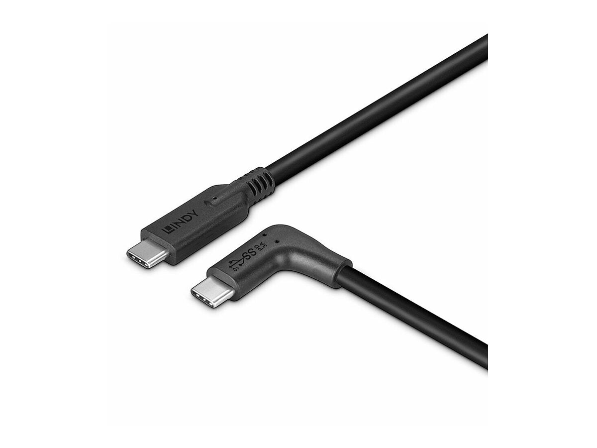 LINDY 0.5m USB 3.2 Typ C Kabel 90 gewinkelt - Vorderansicht