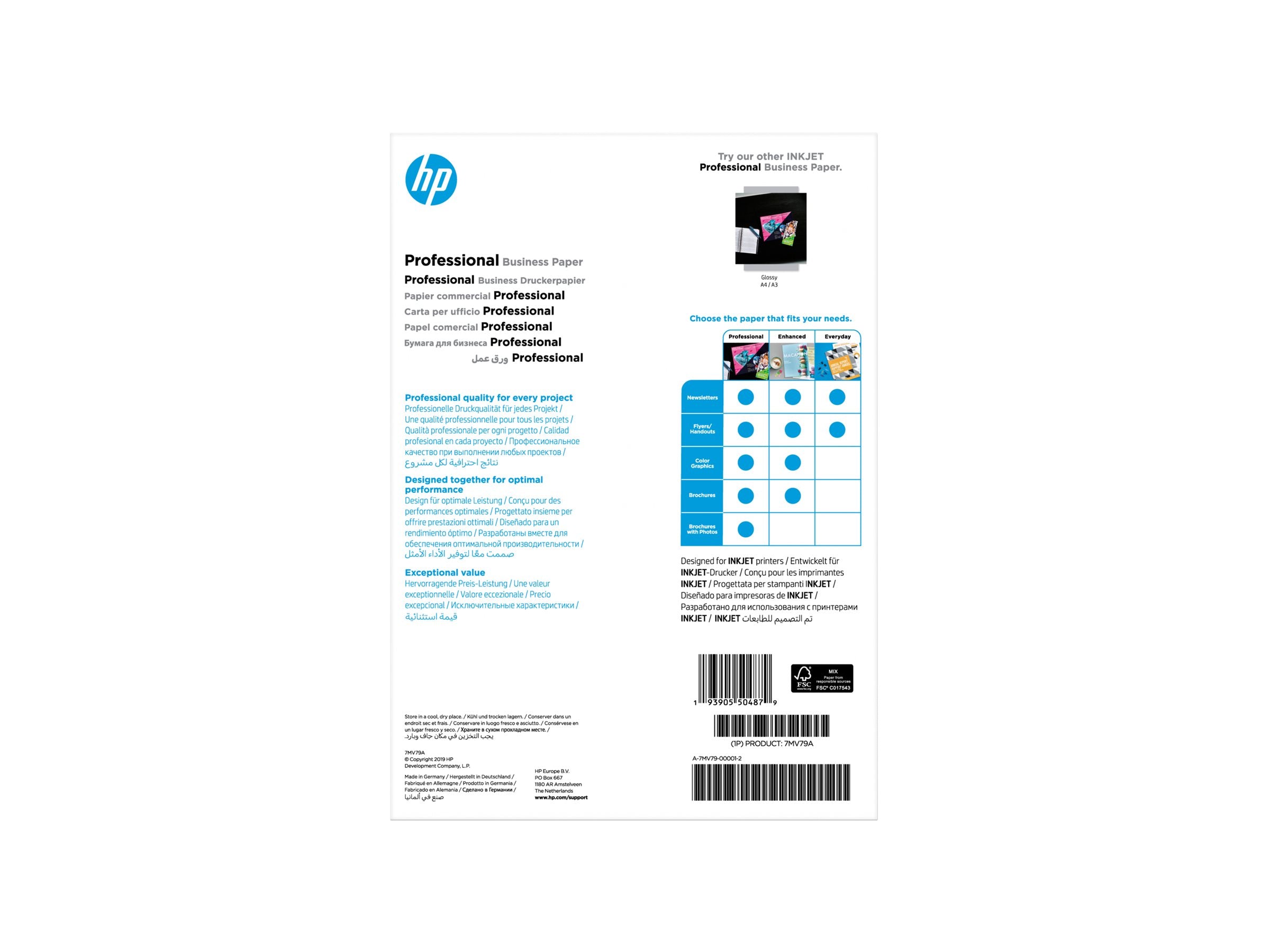 HP Prof Matte Ij A4 180g 150sh FSC Paper Vorderansicht