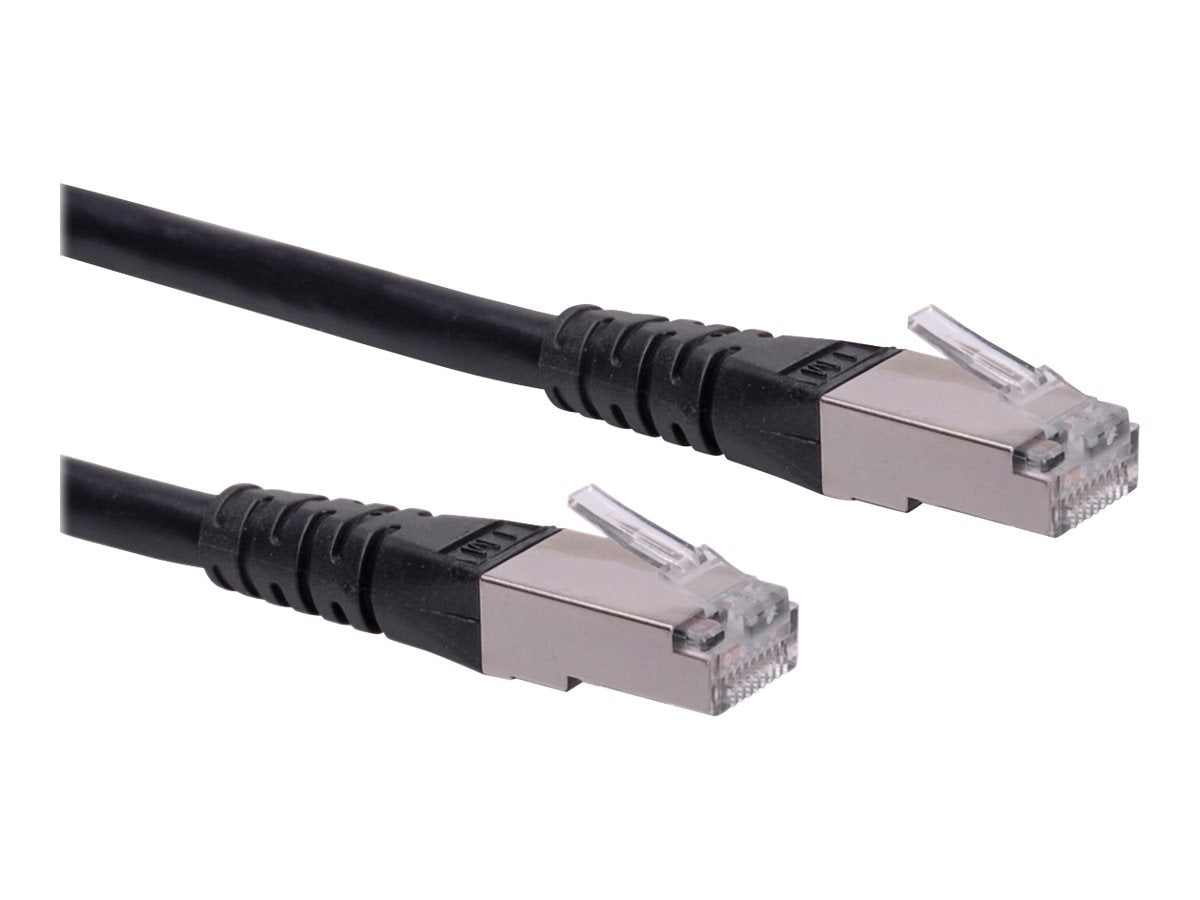 ROLINE Patchkabel Kat.6 Class E S/FTP PiMF schwarz 2m - Vorderansicht