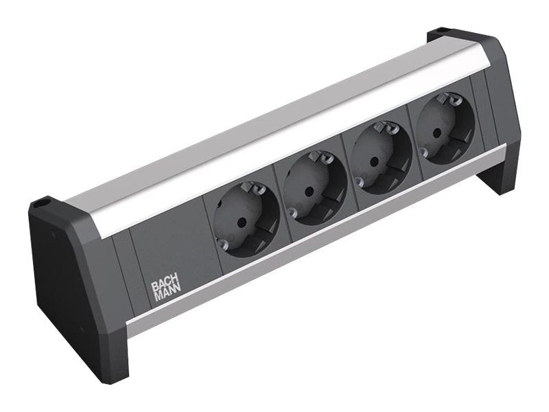 BACHMANN DESK 4x Schutzkontakt Steckdosenleiste - Vorderansicht