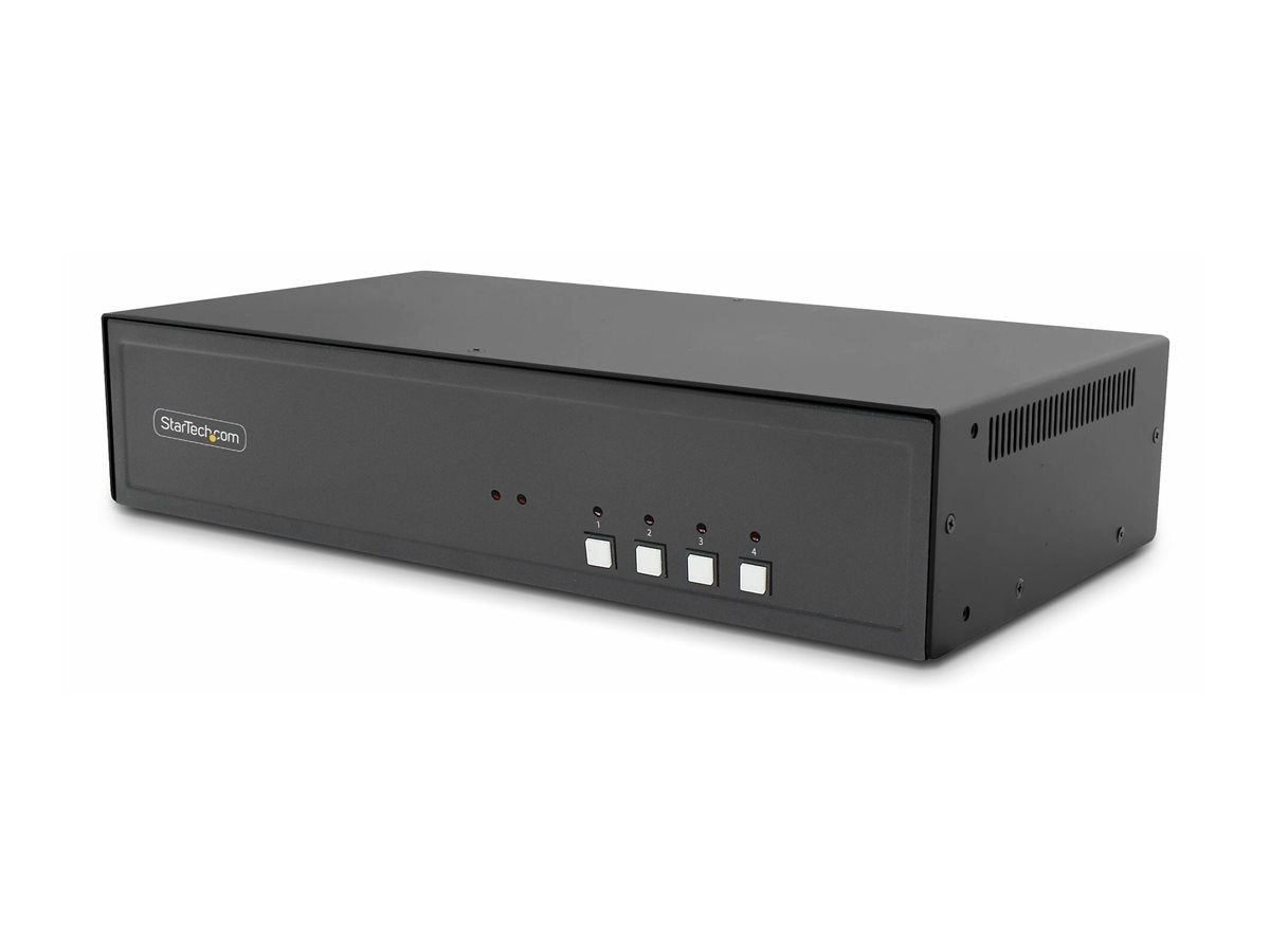 STARTECH.COM 4-Port Secure Dual-Monitor KVM-Switch DVI NIAP 4.0 Zertifizierter Desktop KVM Umschalter CAC-Port