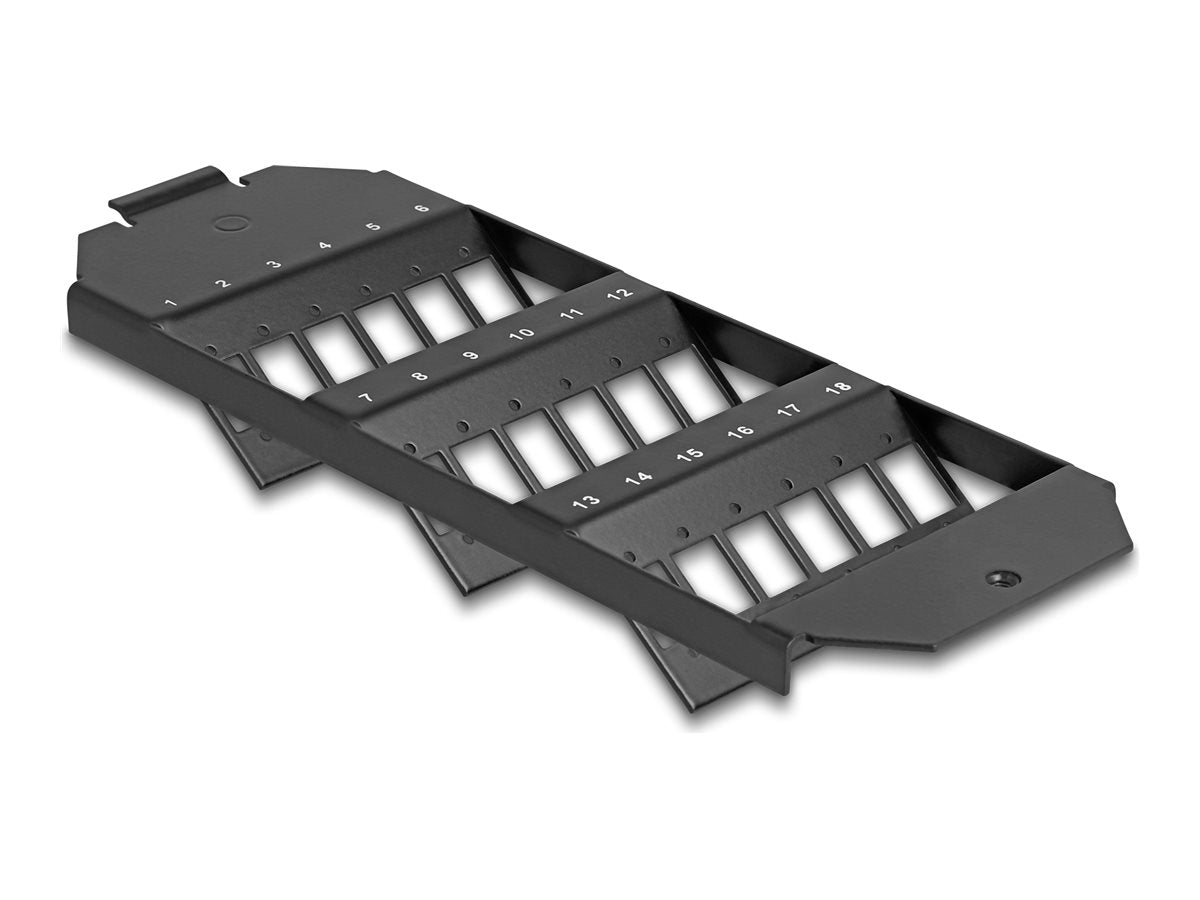DELOCK LWL Anschlussdose fur Hutschiene mit Spleisshalter und 4 x LC Duplex Kupplung