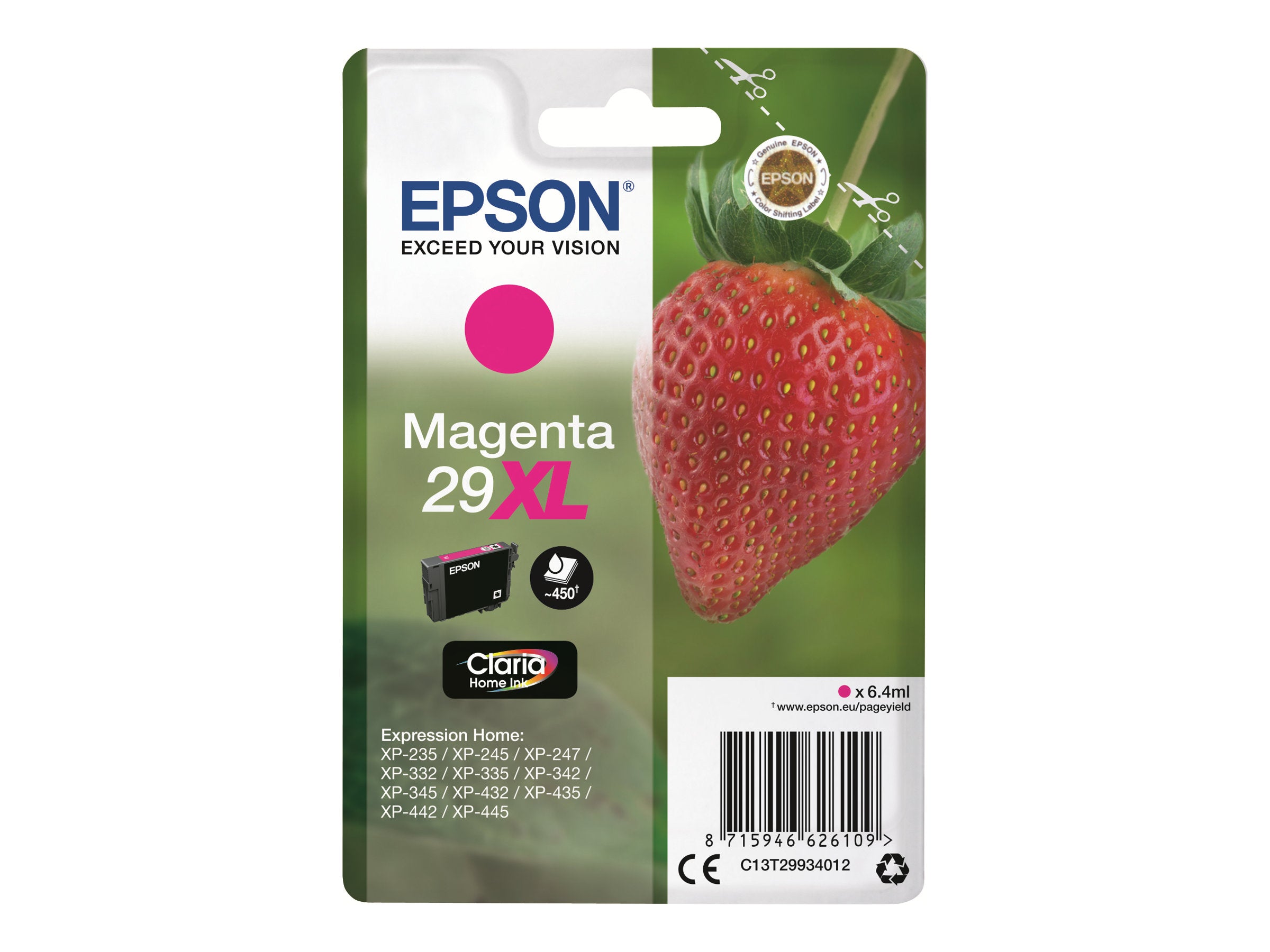 EPSON 4LB Singlepack Magenta 29XL Claria Home Ink - Vorderansicht