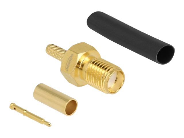 DELOCK RP-SMA Buchse zum Crimpen RG-174/RG-316 Vorderansicht