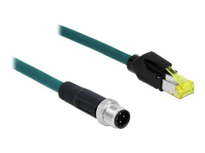 DELOCK Netzwerkkabel M12 4 Pin D-kodiert zu RJ45 Hirose Stecker TPU 2 m - Verpackung
