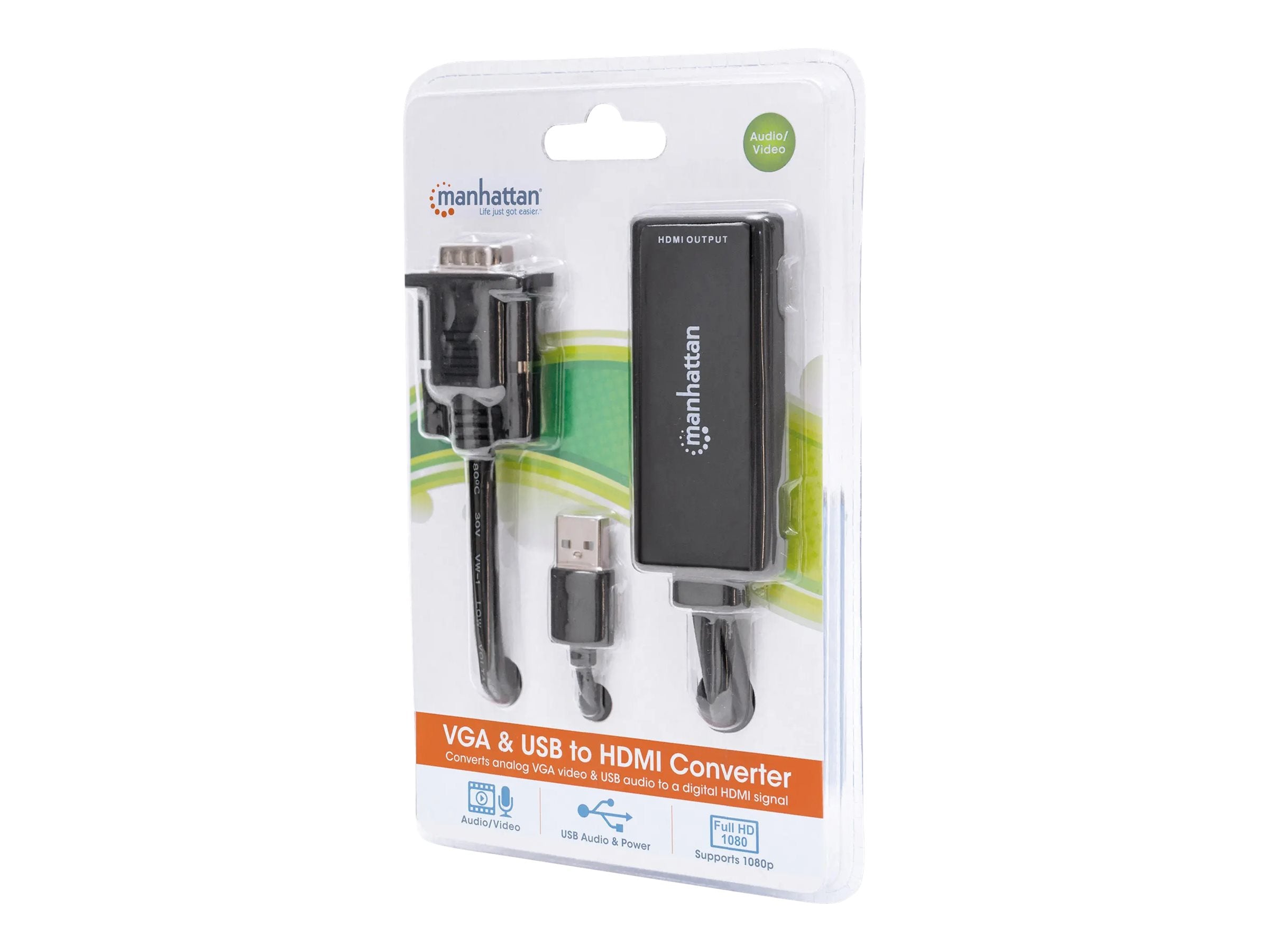 MANHATTAN VGA und USB auf HDMI Konverter Verpackung