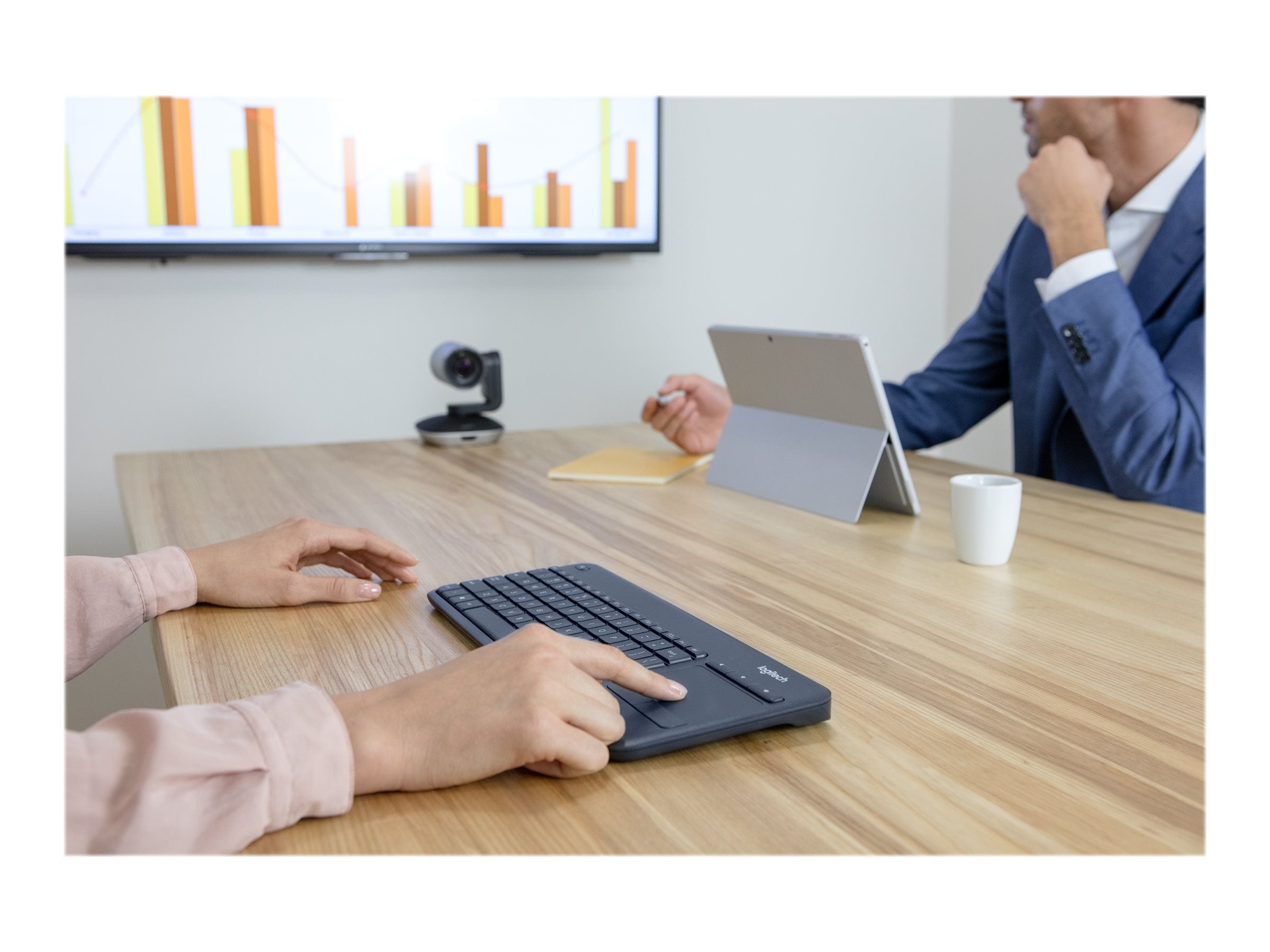LOGITECH K400 Plus Wireless Touch Keyboard Seitenansicht