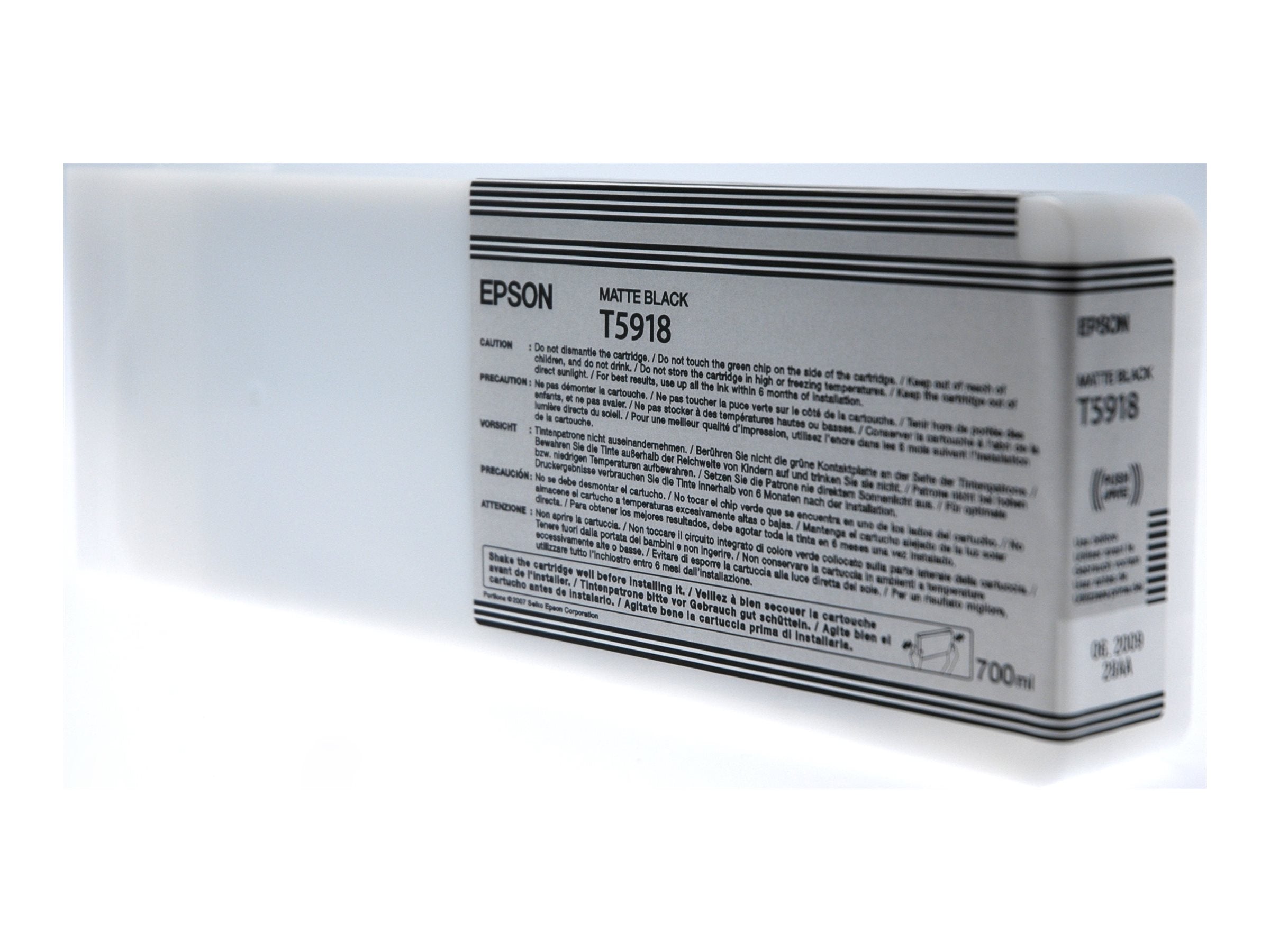 EPSON T5918 Tintenpatrone Matte Schwarz Vorderansicht