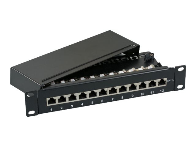 EFB Mini Patchpanel STP 12xRJ45 Cat5e 25,4cm 10Zoll 1HE - Vorderansicht