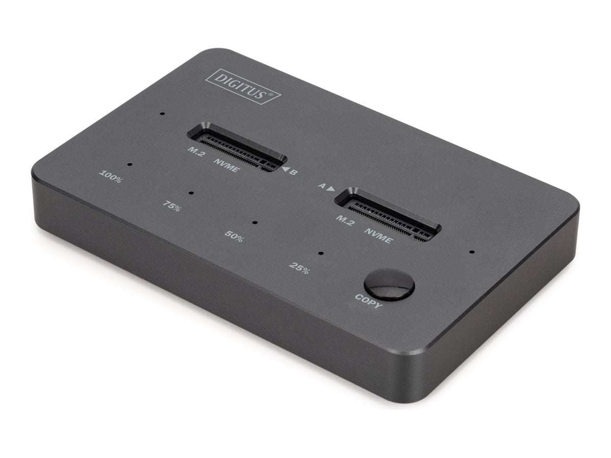 DIGITUS NVMe Klonstation USB3.1 Gen2 Typ-C NVMe M.2 SSD Gehäuse - Vorderansicht