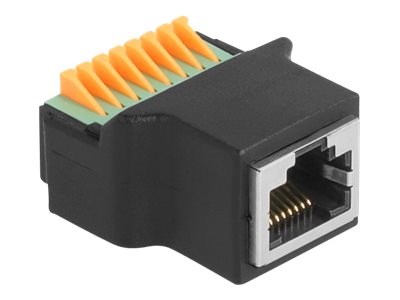 DELOCK RJ45 Buchse zu Terminalblock mit Drucktaster Adapter - Vorderansicht