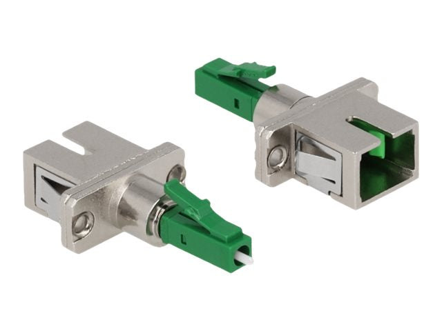 DELOCK LWL Hybrid Kupplung LC Simplex Stecker zu SC Simplex Buchse grün - Vorderansicht