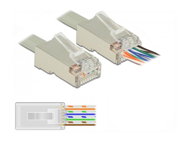 DELOCK RJ45 Crimp+Cut Stecker Cat.6 STP Vorderansicht