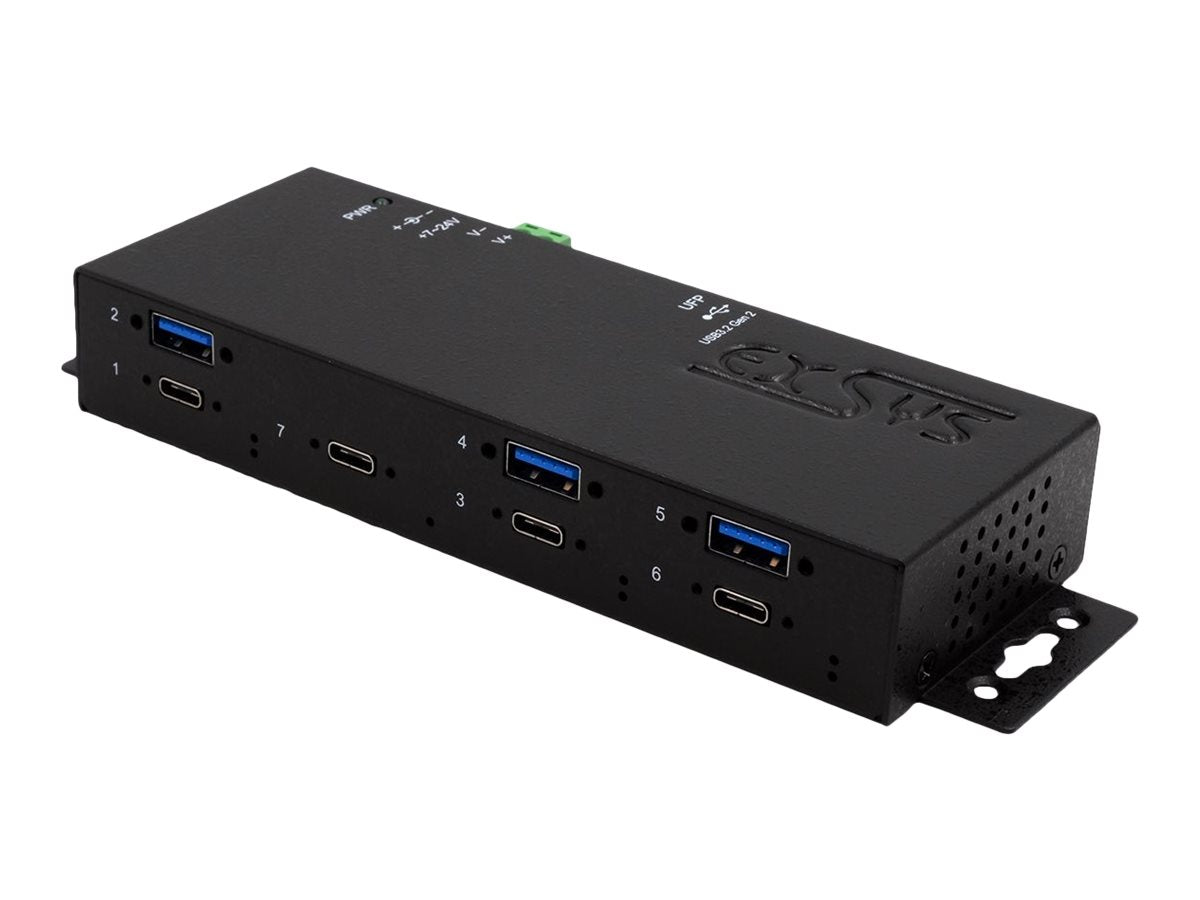 EXSYS EX-1237HMVS 7 Port USB 3.2 Gen2 Hub Vorderansicht