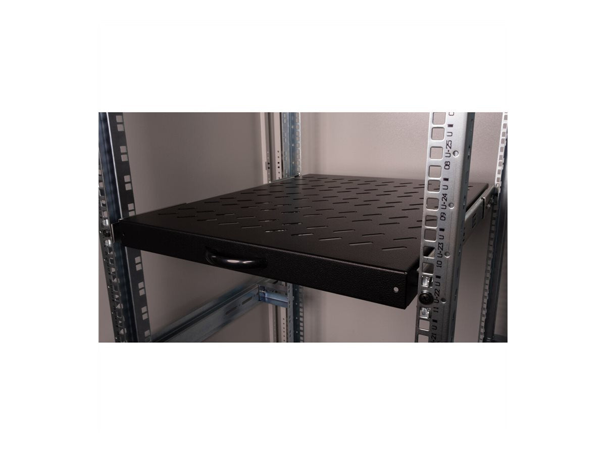 ROLINE Fachboden 48,26cm 19Zoll 1 HE ausziehbar 550 T 25 kg schwarz - Detailansicht