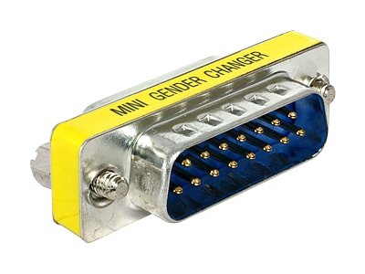 DELOCK Adapter Sub-D 15 Pin Stecker > Buchse Portschoner - Vorderansicht