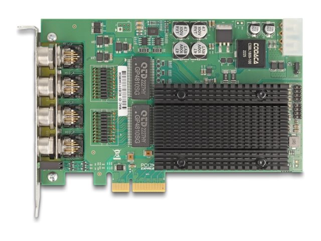 DELOCK PCI Express x4 Karte zu 4 x M12 Gigabit LAN PoE+ Vorderansicht