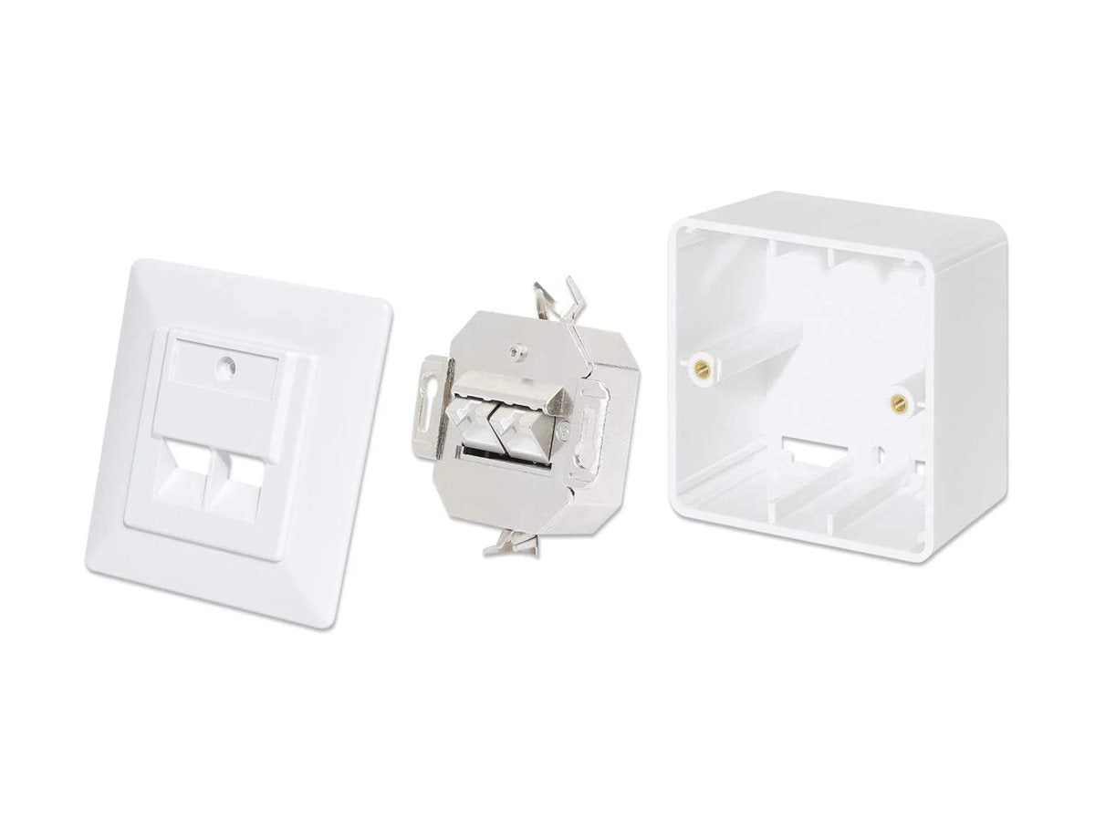 INTELLINET 2-Port Cat6a 10G RJ45-Netzwerkdose Montageansicht