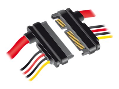 DELOCK Verlängerungskabel SATA 6 Gb/s 22 Pin Stecker > SATA 22 Pin Buchse 5 V + 12 V 10 cm