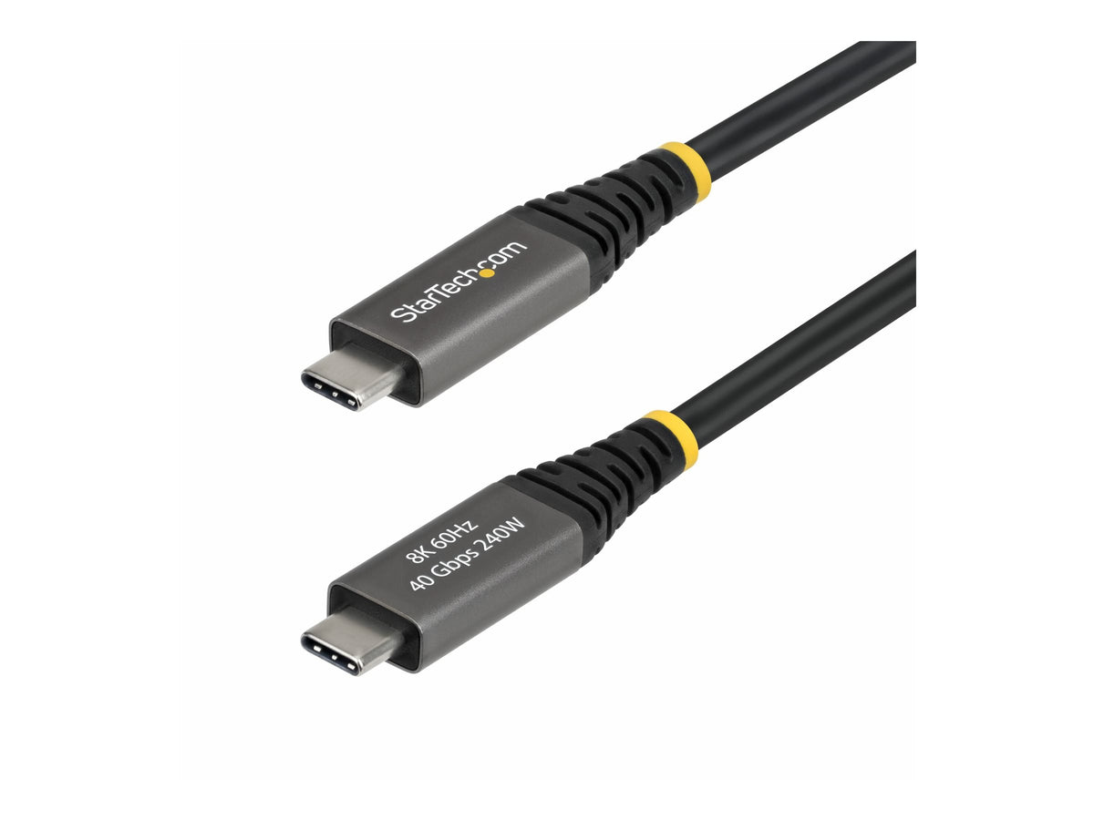 STARTECH.COM 2m Aktives USB4 Kabel 40Gbps 240W Ladekabel 8K 60Hz 4K 240Hz DP2.1 Thunderbolt 4 kompatibles USB-C Monitorkabel Schwarz