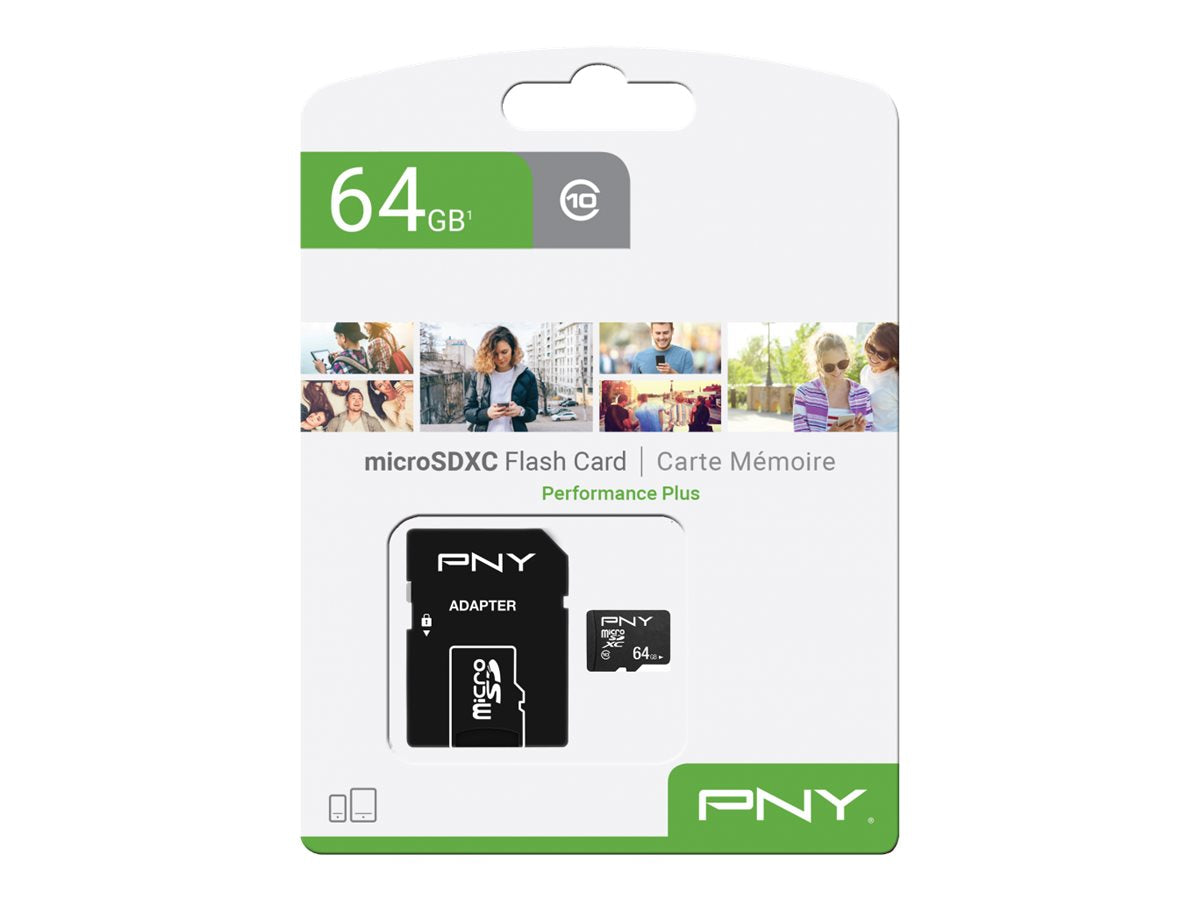 PNY Micro SD Card Performance Plus 64GB Vorderansicht