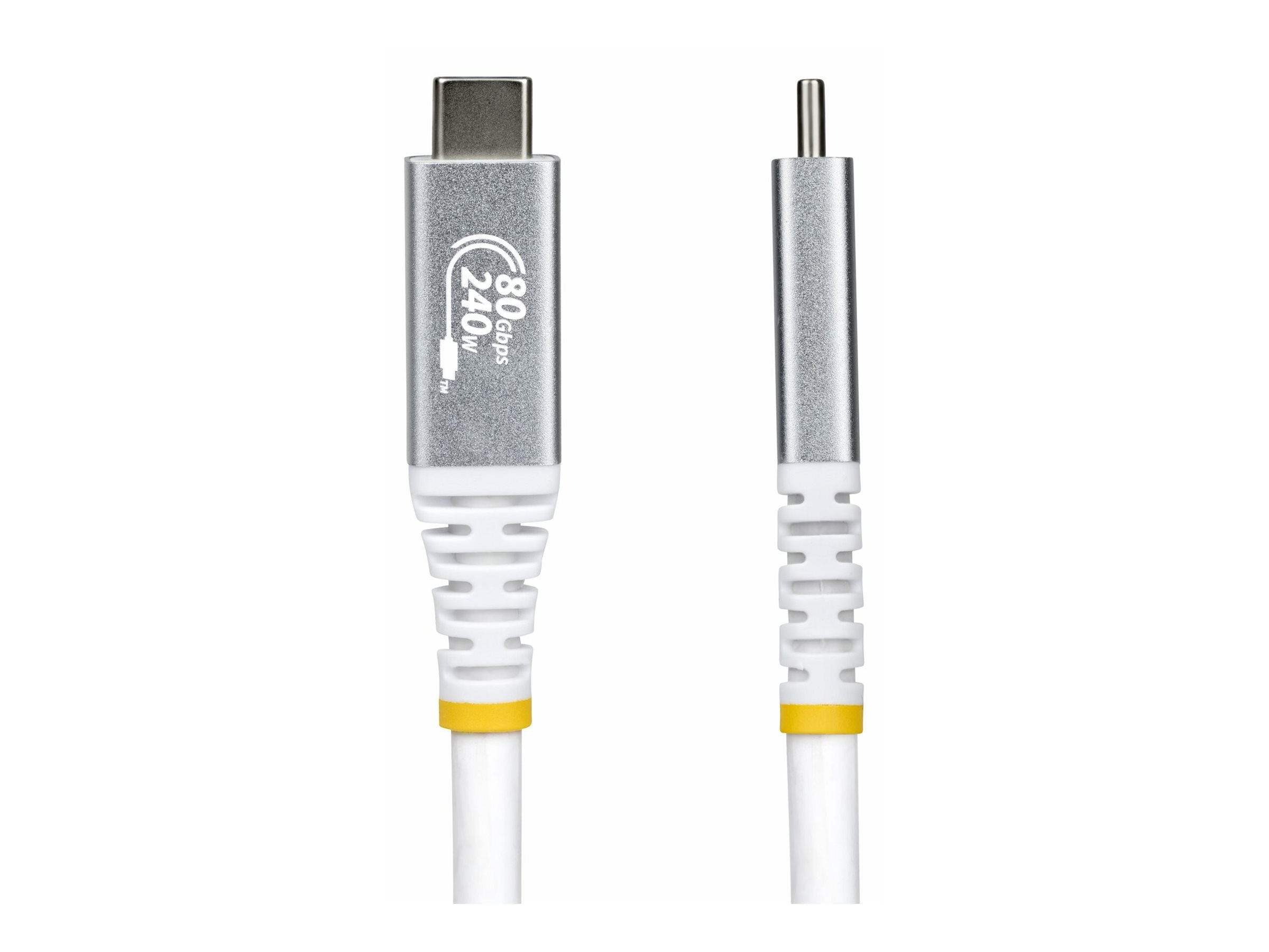 STARTECH.COM 1m USB4 Kabel 80Gbps USB-IF-zertifiziertes USB-C Ladekabel 240W 8K 120Hz-4K 240Hz DP2.1monitorkabel Thunderbolt 4 Weiss