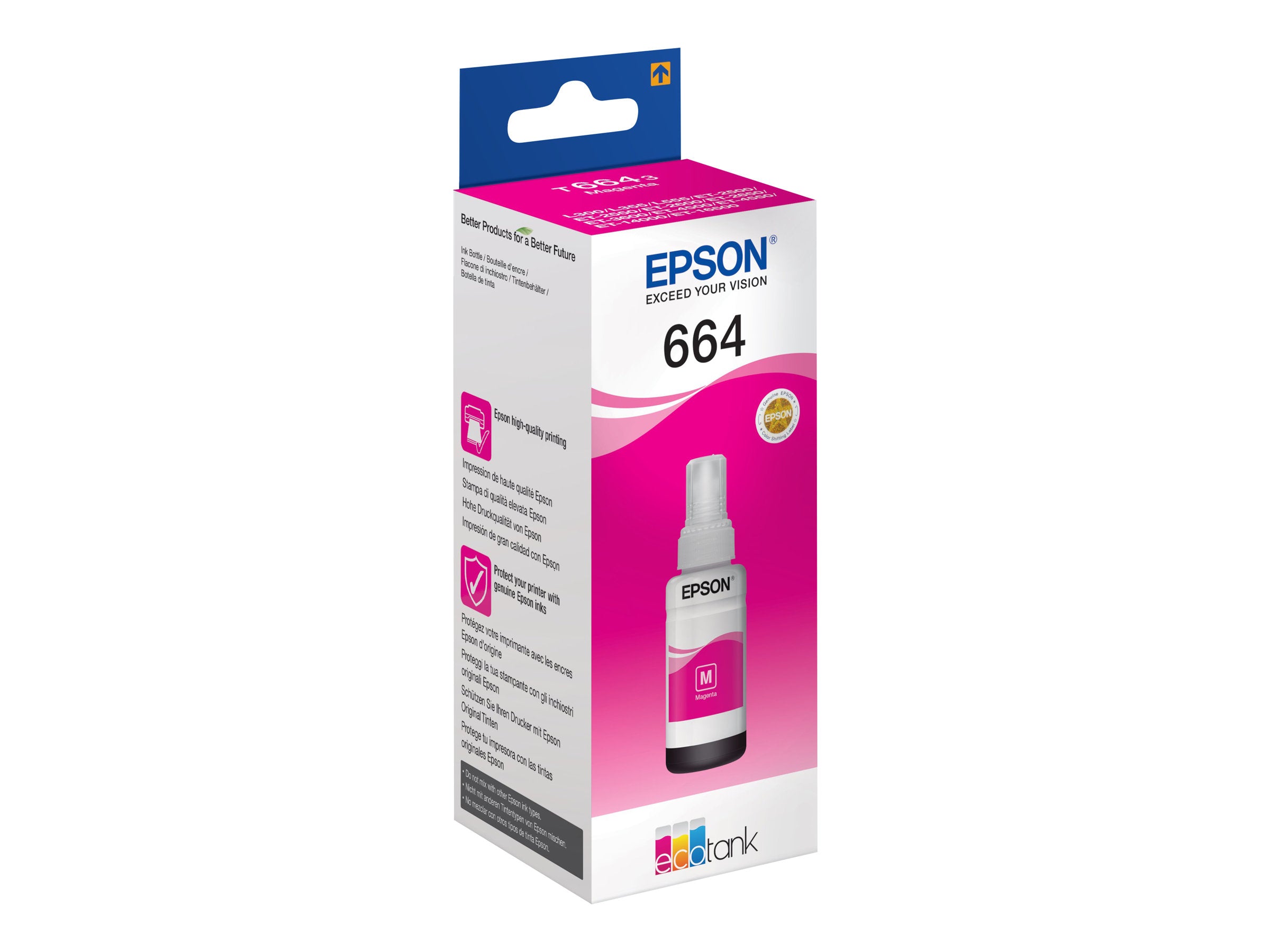 EPSON 1LB T6643 Nachfülltinte Magenta 70ml Vorderansicht