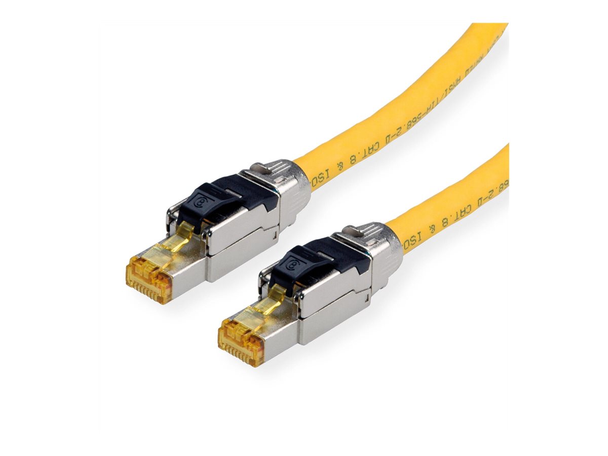 ROLINE S/FTP- PiMF- Patchkabel Kat.8 Class I LSOH Massivdraht gelb 3m - Vorderansicht