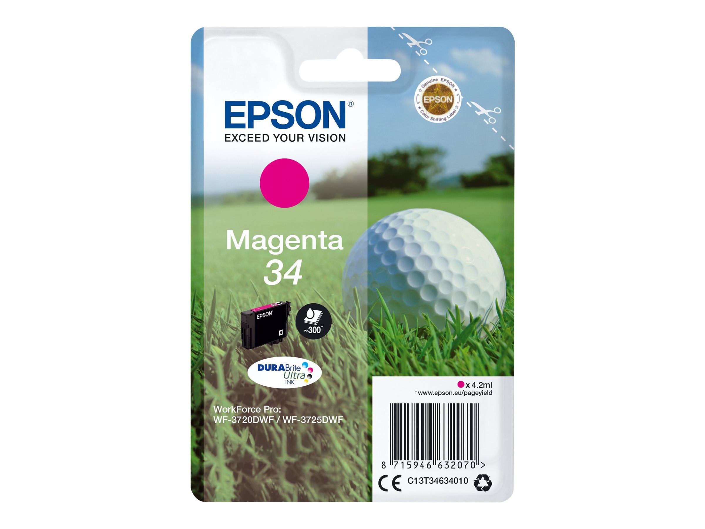 EPSON 2LB Singlepack Magenta 34 - DURABrite Ultra Ink Vorderansicht
