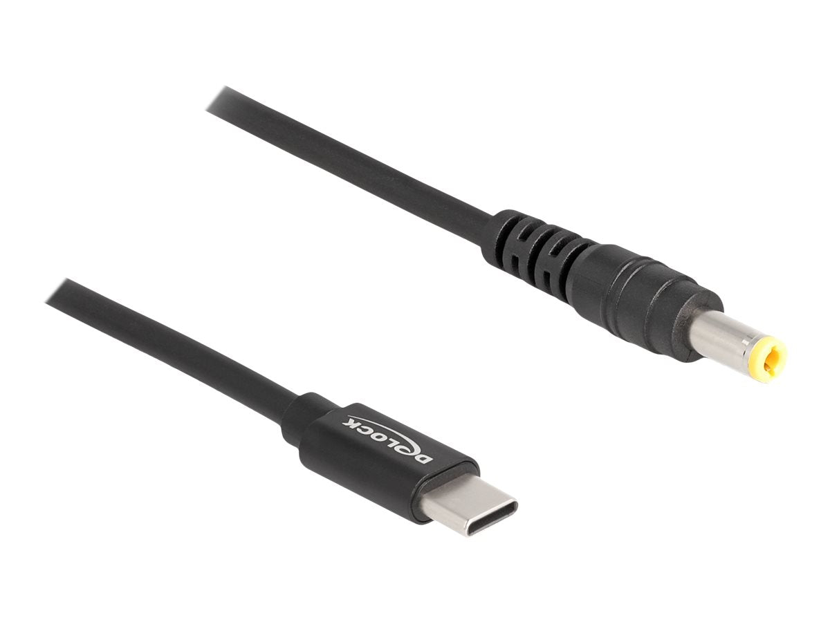 DELOCK Notebook Ladekabel USB Type-C Stecker zu 5,5 x 2,5mm Stecker - Vorderansicht