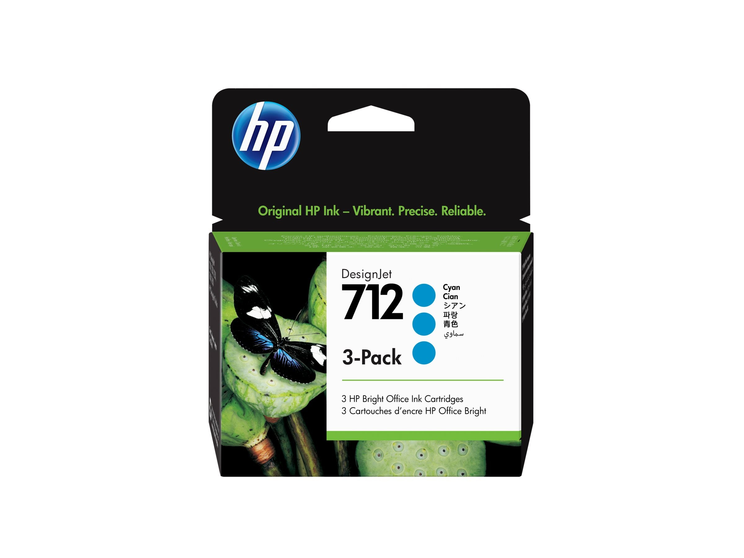 HP 712 3-Pack 29-ml Cyan DesignJet Ink Cartridge Detailansicht