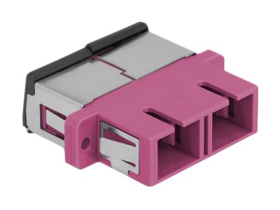 DELOCK LWL Kupplung mit Laserschutzklappe SC Duplex Buchse zu SC Duplex Buchse Multimode violett