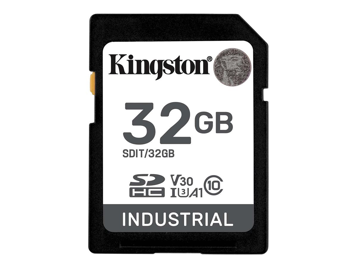 KINGSTON 32GB SDHC Industrial -40C to 85C C10 UHS-I U3 V30 A1 pSLC Vorderansicht