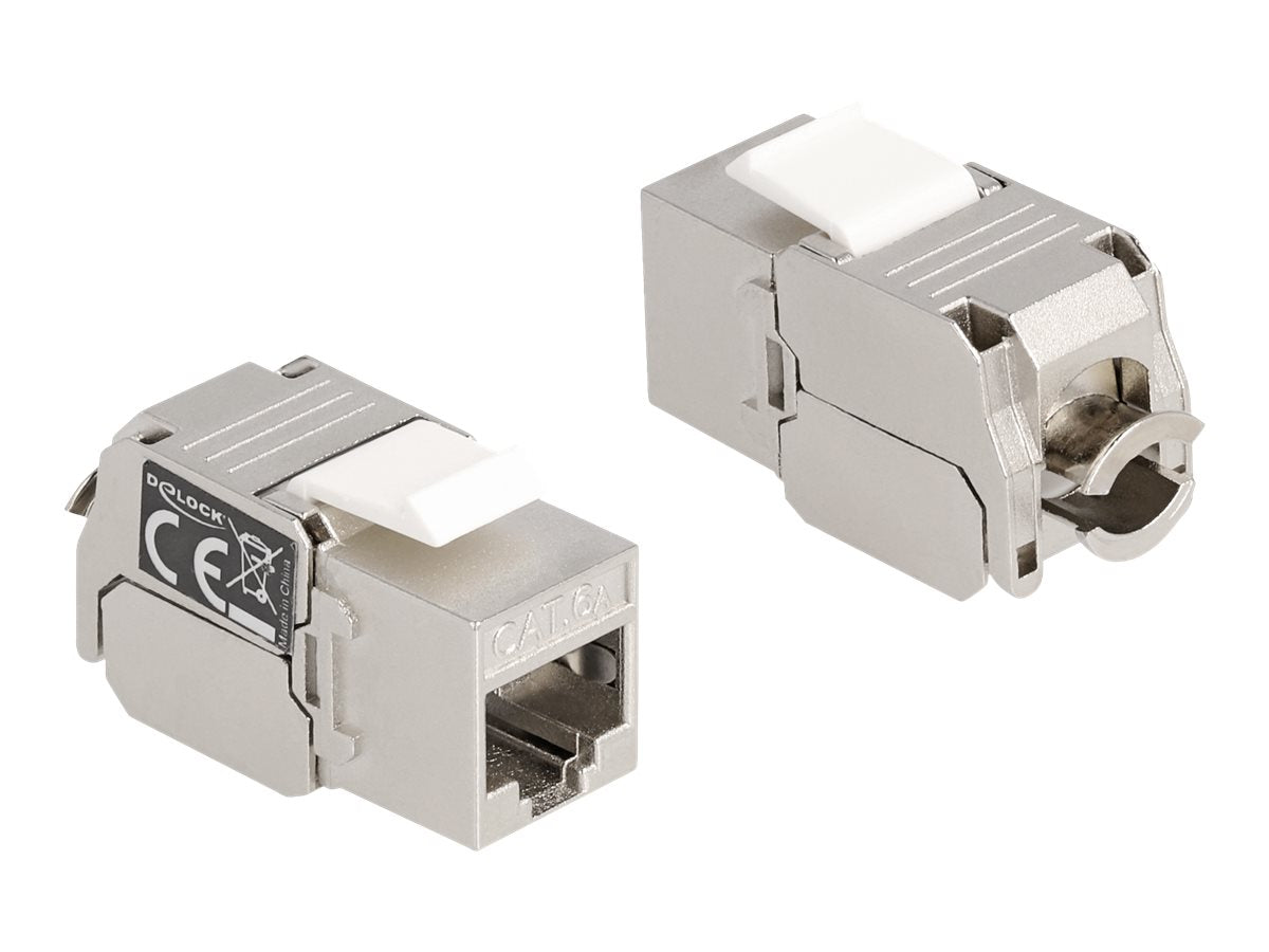 DELOCK Keystone Modul RJ45 Buchse zu LSA Cat.6A mit LED - Vorderansicht