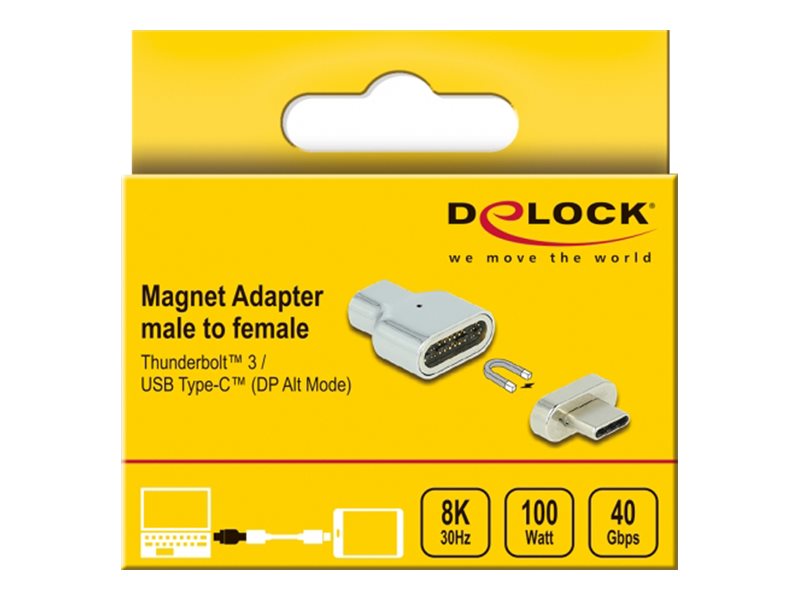 DELOCK Thunderbolt 3 / USB Type-C DP Alt Mode 8K 30Hz Magnet Adapter Vorderansicht