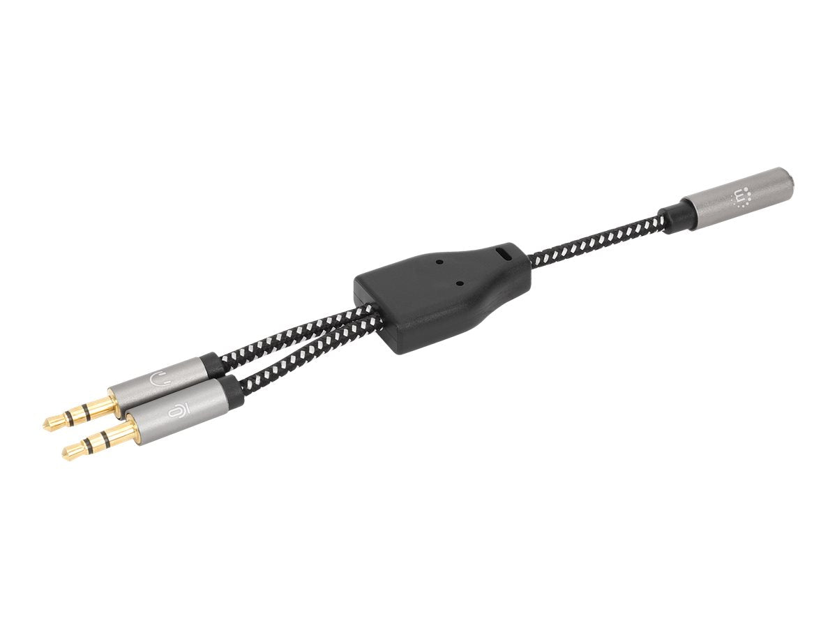 MANHATTAN Headset-Adapterkabel Aux Y-Audiosplitter Vorderansicht