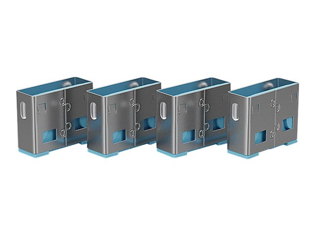 LINDY 10 USB Portschloesser BLAU im Einsatz