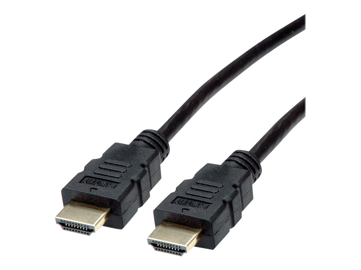 ROLINE HDMI High Speed Kabel mit Ethernet TPE schwarz 7,5m - Vorderansicht